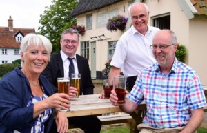 Alison Thomas, South Norfolk District Councillor, Anthony Carrol, Eastern daily Press Community Editor, Terry Stork, Anglian Advisor for Pub is The Hub and South Norfolk Deputy Council Leader, Martin Wilby 