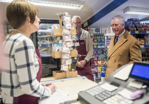 HRH visits the community shop at the White Horse, Upton